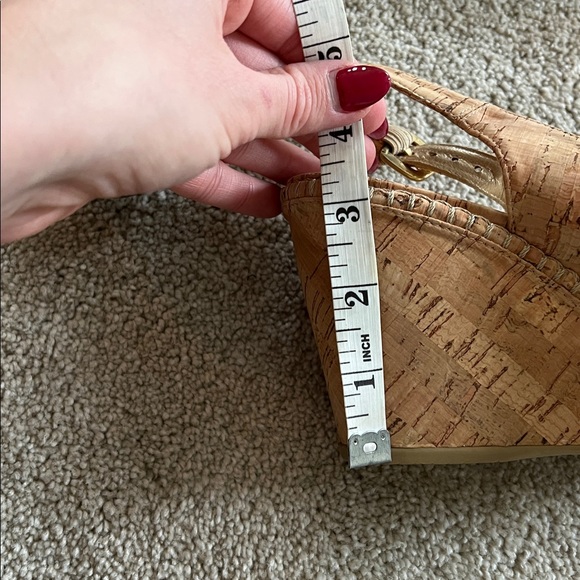 Stuart Weitzman Cork Wedge ls Peep-Toe Sandals size 2 wedges sling backs shoes - Picture 2 of 7